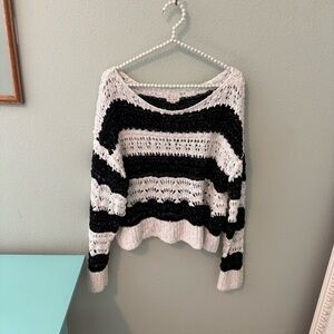 Pilcro Black and White Textured Women's Sweater